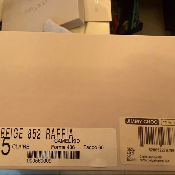 Jimmy Choo Women's Beige Raffia Heels - Picture 6 of 6